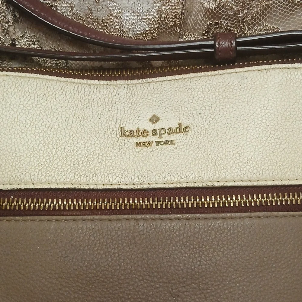 Kate Spade Tan and Cream And Brown Crossbody Bag 9.5